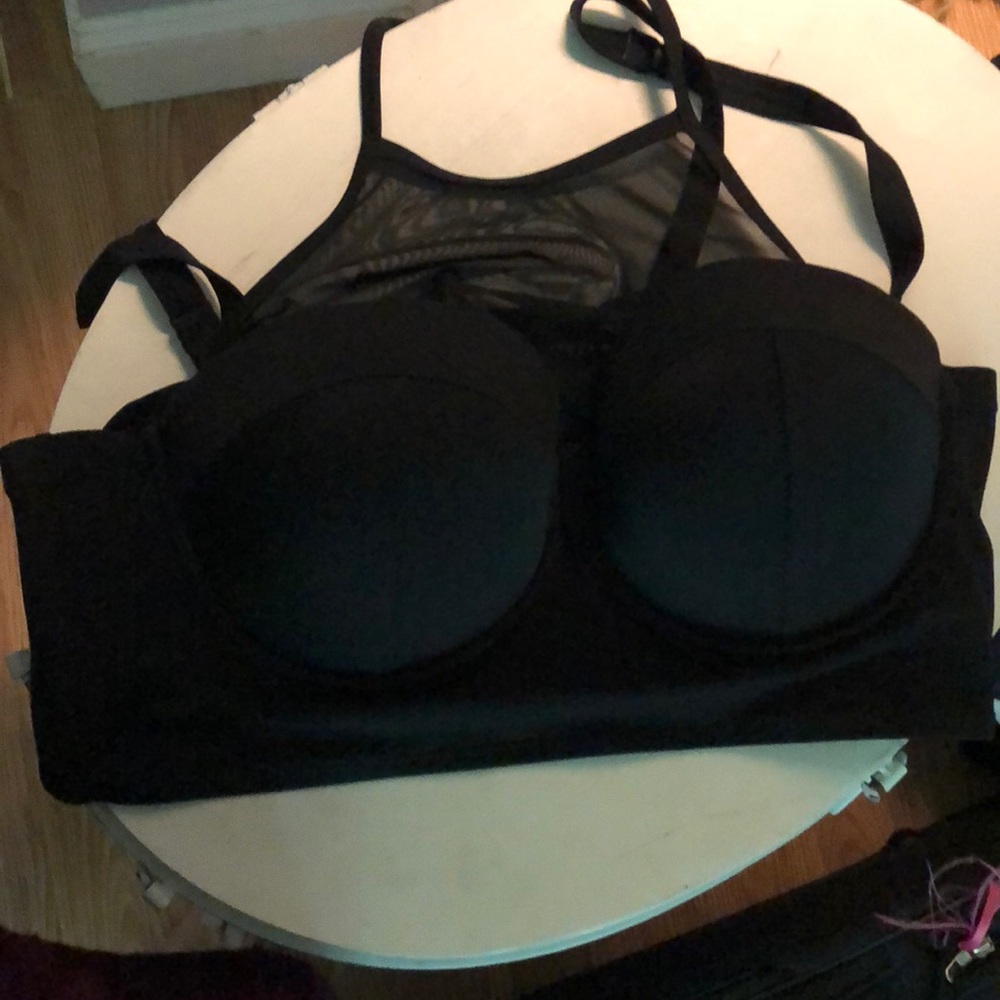 Torrid size 1 black halter bathing suit top